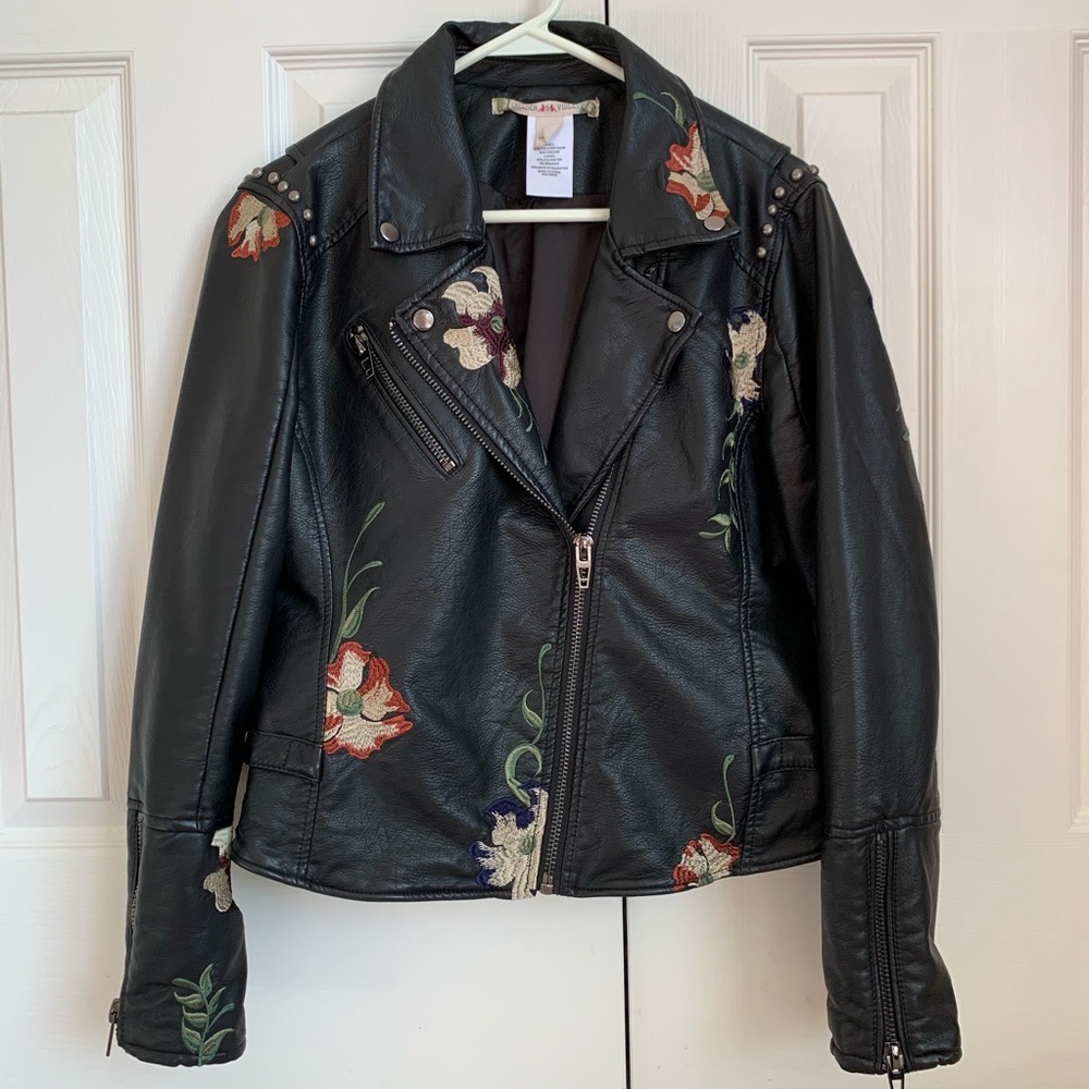 Chelsea and Violet Embroidered Moto Jacket